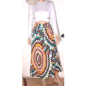 Look at me Maxi Skirt white with multi colors One size fits most
